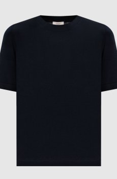 Синяя футболка с шелком