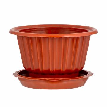 Горшок для цветов Ekodeo с поддоном, терракотовый, 600 мл (P88901BR)