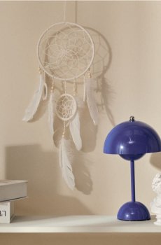 Декоративний ловець снів - кремовий