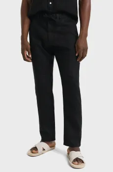 Мужские черные льняные брюки RELAXED LINEN DS PANTS Черный XL Gant 1505272