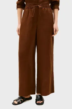 Женские коричневые льняные брюки PULL ON Коричневый XXS Tommy Hilfiger WW0WW48970