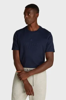 Мужская темно-синяя футболка HILFIGER EMBROIDERY Синий S Tommy Hilfiger MW0MW38620
