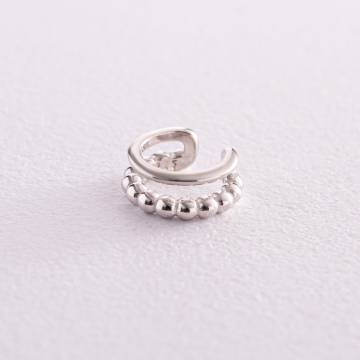 Серебряная серьга - каффа с шариками 123256 Серебряная серьга - каффа с шариками 123256