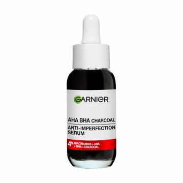 Сыворотка-пилинг Garnier Pure Active AHA+BHA Charcoal Serum против недостатков кожи лица, 30 мл Сыворотка-пилинг Garnier Pure Active AHA+BHA Charcoal Serum против недостатков кожи лица, 30 мл