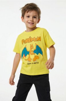 Бавовняна футболка з принтом Pokemon - жовтий