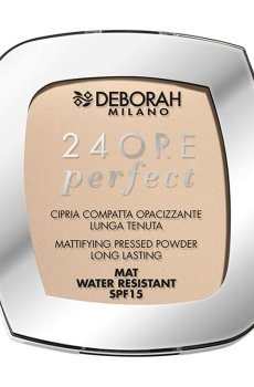 Уценка! Устойчивая компактная пудра для лица Deborah 24Ore Perfect Compact Powder SPF 15, 01 Light Beige, 9 г