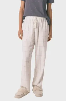 Женские белые брюки в клетку Белый L womensecret 3702285