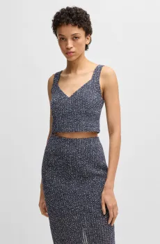 Женский синий твидовый топ Синий 32 BOSS 50537942;992