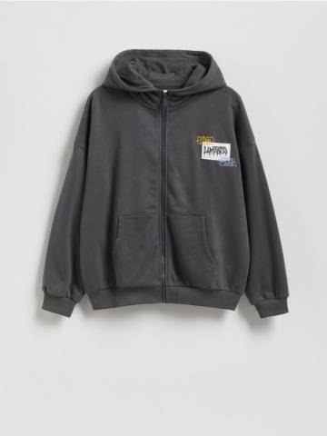 Reserved - Бавовняне худі - темно-сірий - 913FJ-90X