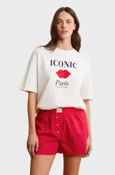 Женские красные шорты в горошек BOYFRIEND Красный M Etam 6557582