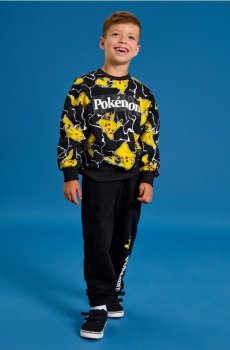 Комплект із світшота та штанів Pokémon - чорний