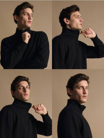 Reserved - Світшот із коміром-стійкою - чорний - 431GQ-99X