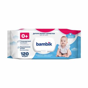 Детские влажные салфетки Bambik с овсяным молочком, 120 шт Детские влажные салфетки Bambik с овсяным молочком, 120 шт