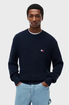Мужской темно-синий свитер REG BADGE SWEATER Синий L Tommy Jeans DM0DM20923