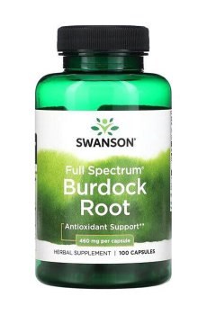 Корень лопуха Swanson Full Spectrum Burdock Root 460 мг, 100 капсул