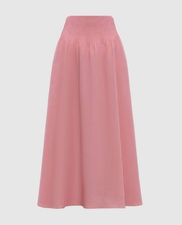 Розовая юбка миди Penelope из льна