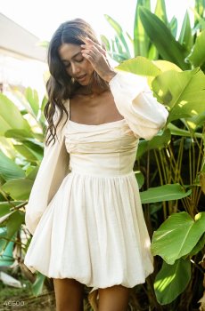 Сукня міні кольору екрю