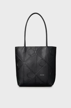 Женская черная кожаная сумка EMBLEM AOP Черный ONESIZE Calvin Klein LV04F3197G