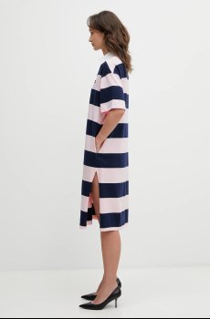 Хлопковое платье Coperni Striped Polo