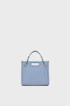 Женская голубая кожаная сумка Голубой ONESIZE MAJE MFASA01173_Blue Sky