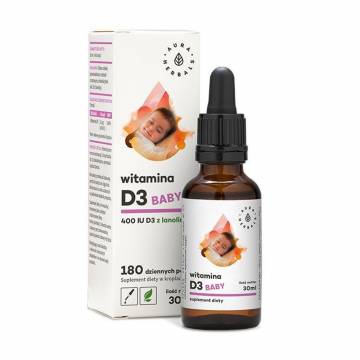 Детский Витамин Д3 Aura Herbals Vitamin D3 Baby 400 МЕ в каплях, 30 мл Детский Витамин Д3 Aura Herbals Vitamin D3 Baby 400 МЕ в каплях, 30 мл
