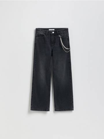 Reserved - Прямі джинси з ланцюжком - чорний - 822FF-99J