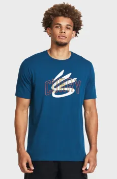 Мужская синяя футболка Curry Champ Mindset Tee Синий M Under Armour 1383382-426
