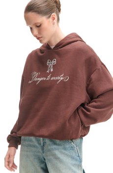 Cropp - Світшот із принтом - коричневий