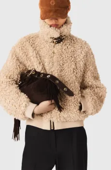 Женская бежевая куртка Бежевый 36 MAJE MFPBL00809_Camel