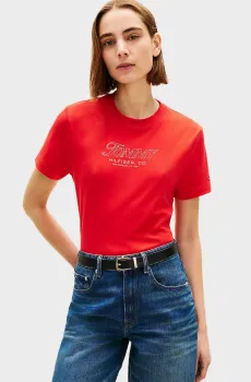 Женская красная футболка TILT GRAPHIC Красный S Tommy Hilfiger WW0WW48707