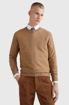 Мужской бежевый джемпер TRIANGLE STRUCTURE Бежевый XL Tommy Hilfiger MW0MW29032