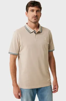Мужское бежевое поло Tipping polo regular fit Бежевый M Mexx MF007101251M
