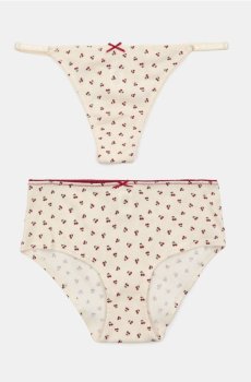Трусики в рубчик з бавовною 2 pack - різнобарвний