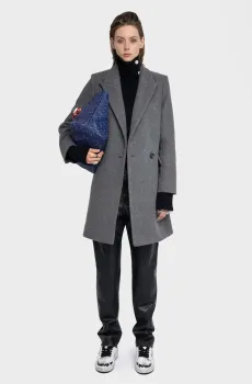 Женское серое шерстяное пальто Miewl Серый M ZADIG&VOLTAIRE WWCO01241_GRIS CHINE