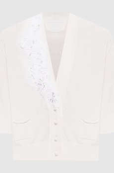 Белый кардиган с аппликацией