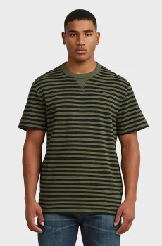 Мужская зеленая футболка в полоску Nifous Зеленый L G-Star RAW D25961,D979