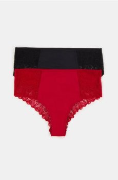 Бразилійські трусики з високою талією – набір 2 штуки - різнобарвний