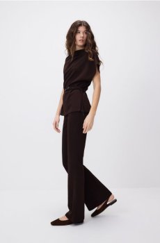 Reserved - Штани кльош - темно коричневий - 932HS-89X