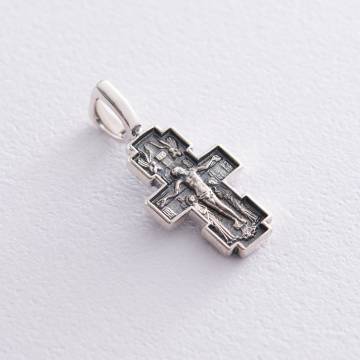 Серебряный крестик "Распятие. Икона Божией Матери "Млекопитательница" 131281 Серебряный крестик "Распятие. Икона Божией Матери "Млекопитательница" 131281