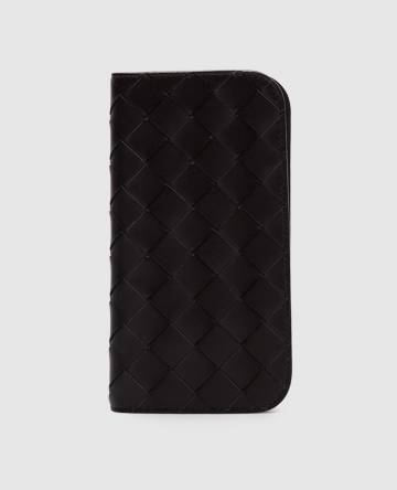 Черный кожаный чехол Intrecciato Iphone 16 Pro Foglio Черный кожаный чехол Intrecciato Iphone 16 Pro Foglio