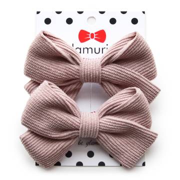 Бантики Glamurino Tina мікровельвет бежева пудра 2 шт (2112.14) Бантики Glamurino Tina мікровельвет бежева пудра 2 шт (2112.14)