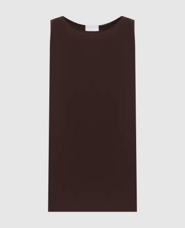 Коричневый топ из шелка