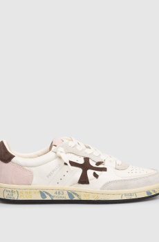 Бежевые кожаные кроссовки BSKT Clayd