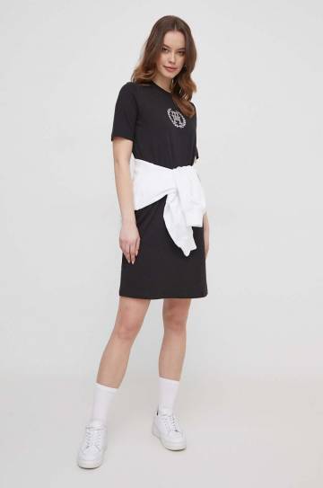 Хлопковое платье Tommy Hilfiger цвет чёрный mini прямая Хлопковое платье Tommy Hilfiger цвет чёрный mini прямая