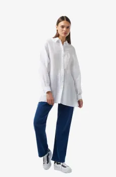 Женская белая рубашка Белый 34 Lacoste CF0406001