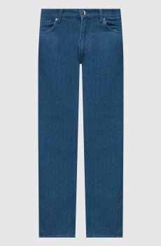 Синие джинсы слим с логотип патч