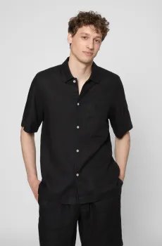 Мужская черная льняная рубашка Черный M PRPY PMLSTKAUA0009