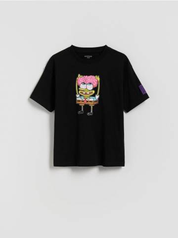 Reserved - Футболка SpongeBob - чорний - 297GS-99X Reserved - Футболка SpongeBob - чорний - 297GS-99X