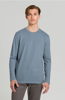 Бавовняна футболка з довгим рукавом - light blue