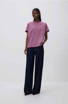 Reserved - Бавовняна футболка regular - сіро-фіолетовий - WC353-94X